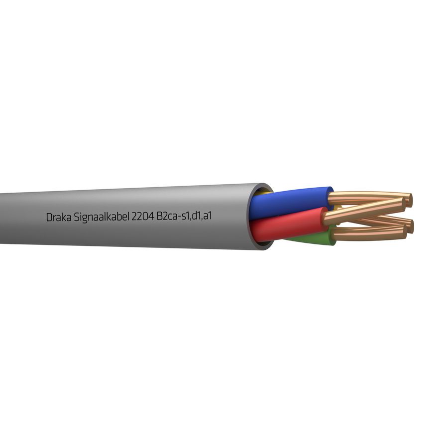 Haspel a 500m. signaal kabel B2ca gy# 4x0,8mm 2204
