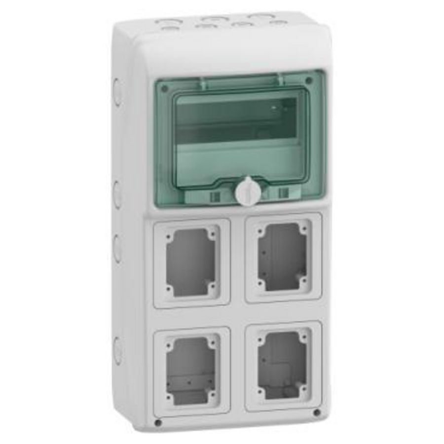 Verdeler contactdoos 1x8 modulen 4 openingen 90x100mm (W)236mm