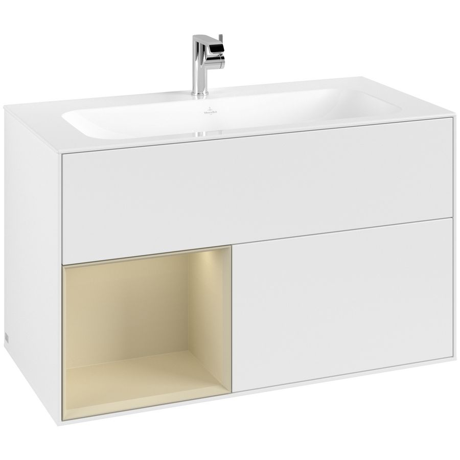 Wastafelonderkast Finion 996x591x498mm White Matt Lacquer F030HJMT