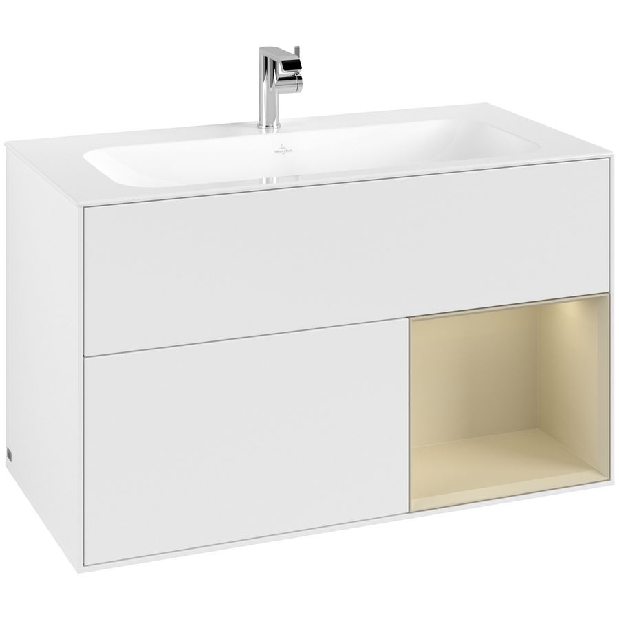 Wastafelonderkast Finion 996x591x498mm White Matt Lacquer F040HJMT