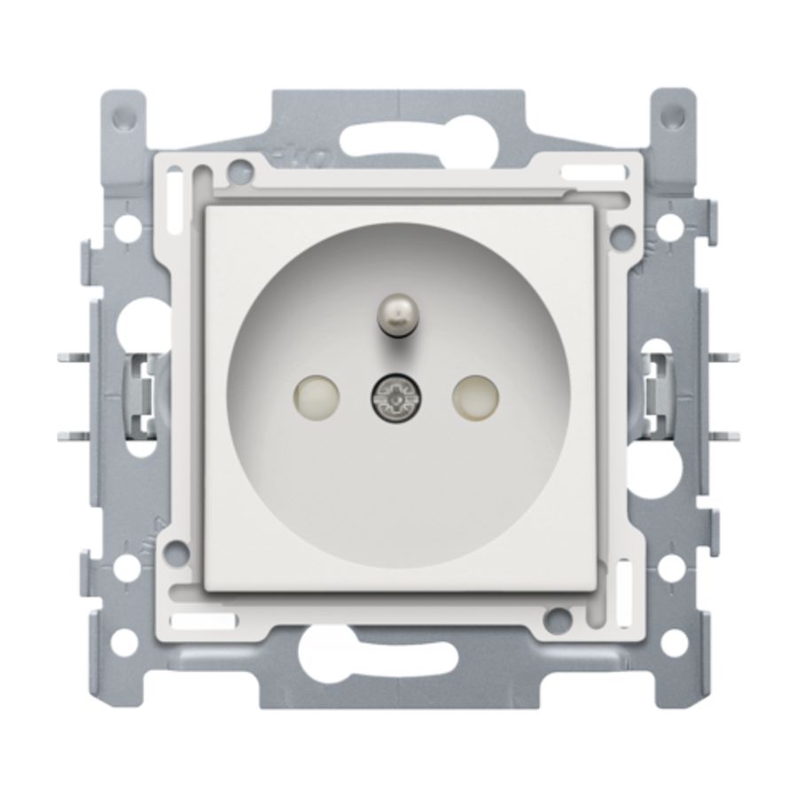 Stopcontact penaarde en besch.afsl. sokkel insteek white