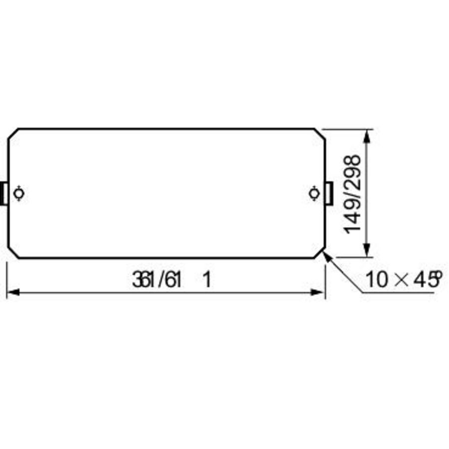 Montageplaat voor PLA behuizing 750mm 146x652mm VVE=2
