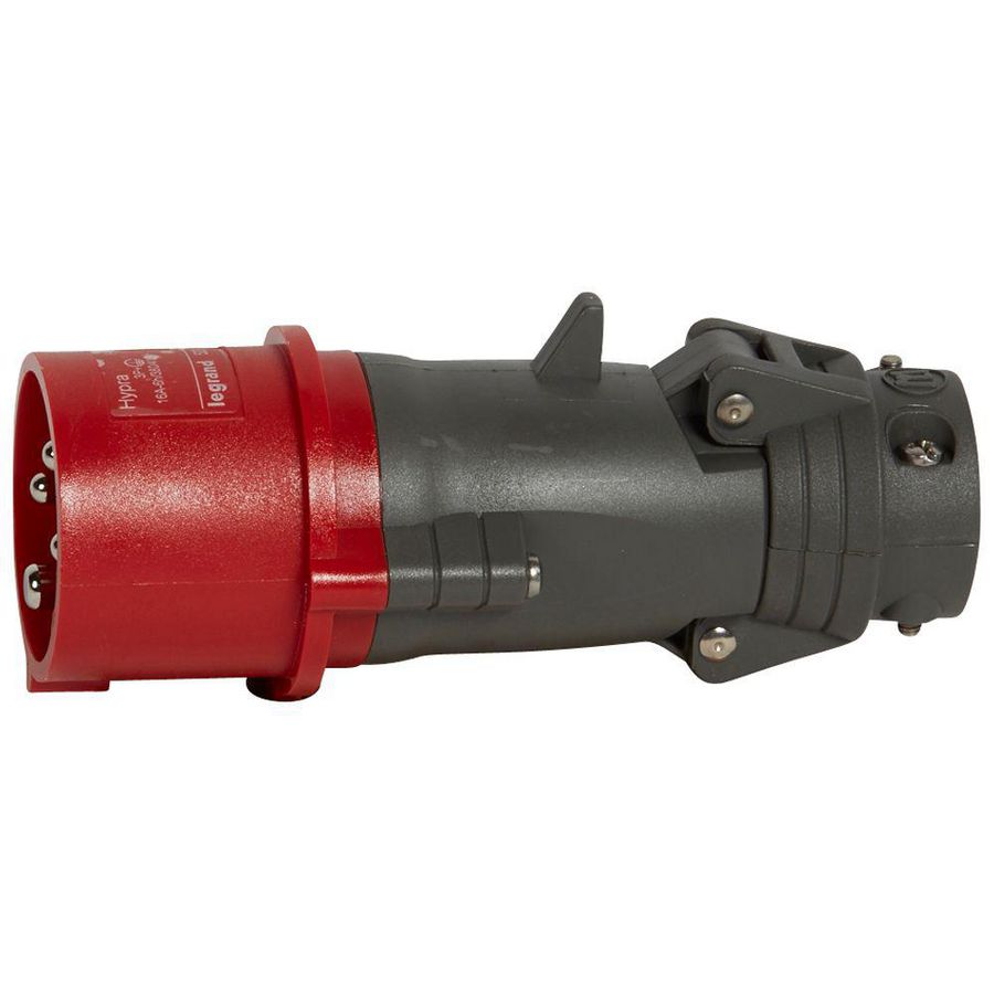 Stekker recht 400V 16A 4-polig IP44 kunststof Hypra