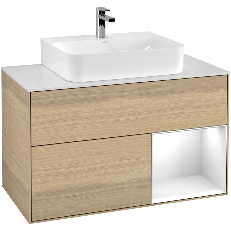 Wastafelonderkast Finion 1000x603x501mm Oak Veneer G121GFPC