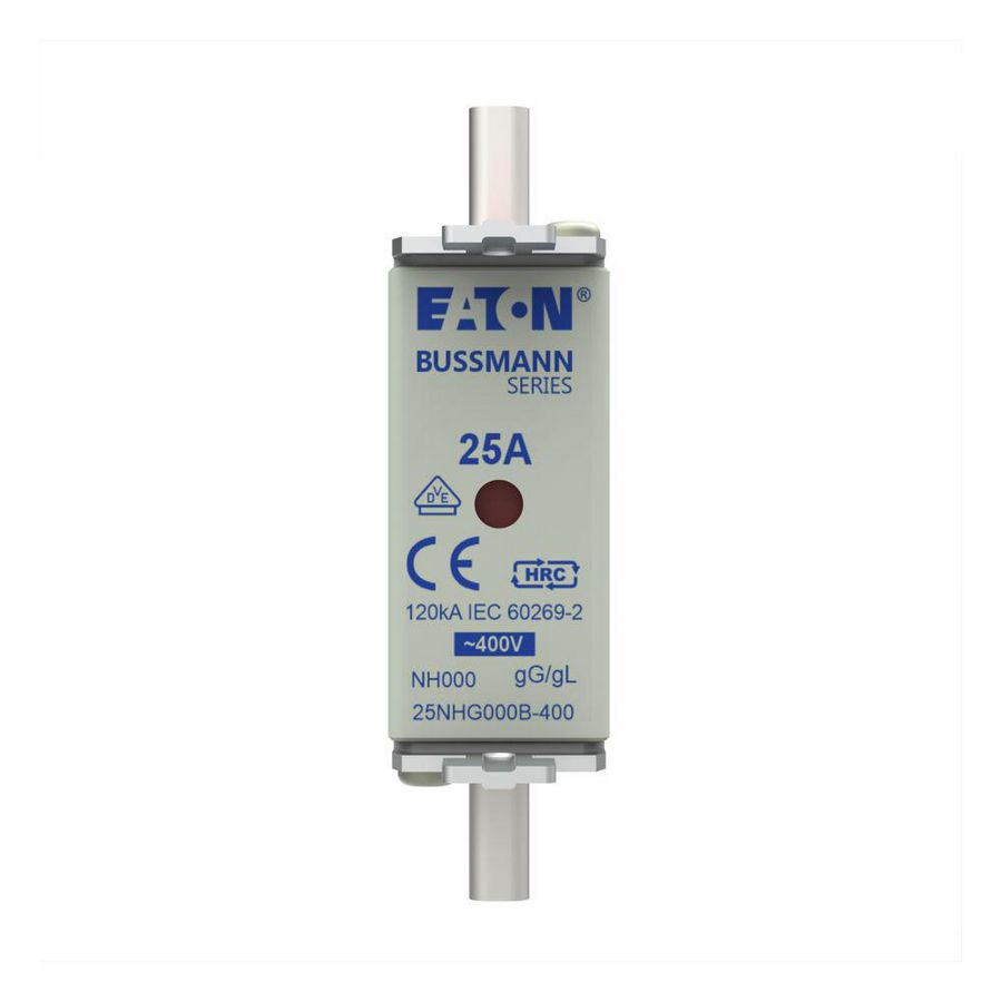 Zekering laagsp. 25A AC 400V NH000 gL/gG dubbele mel VVE=3