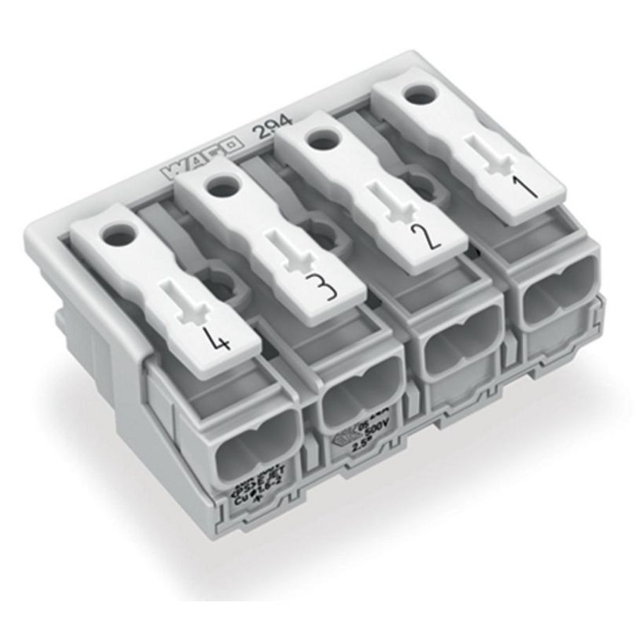 Kroonklem Drukknop extern z. PE-contact wit 294-4044 VVE=500