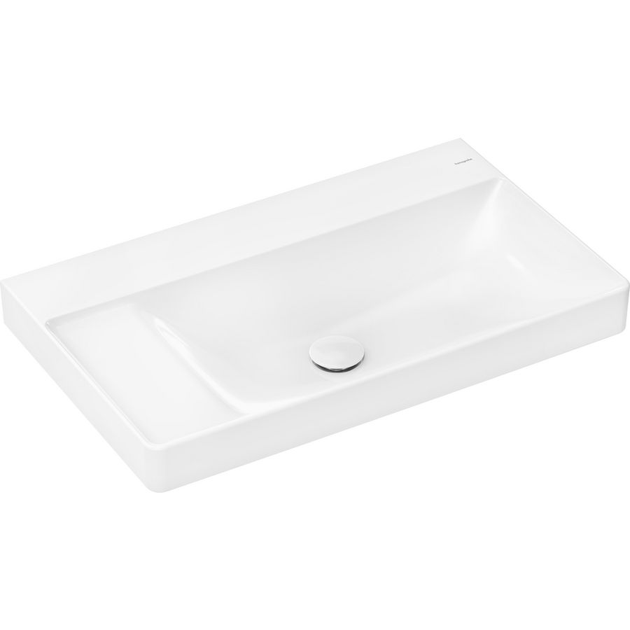 Opzetwastafel planchet LI 800x480mm zonder kaangat overloop SmartClean wit Xelu Q
