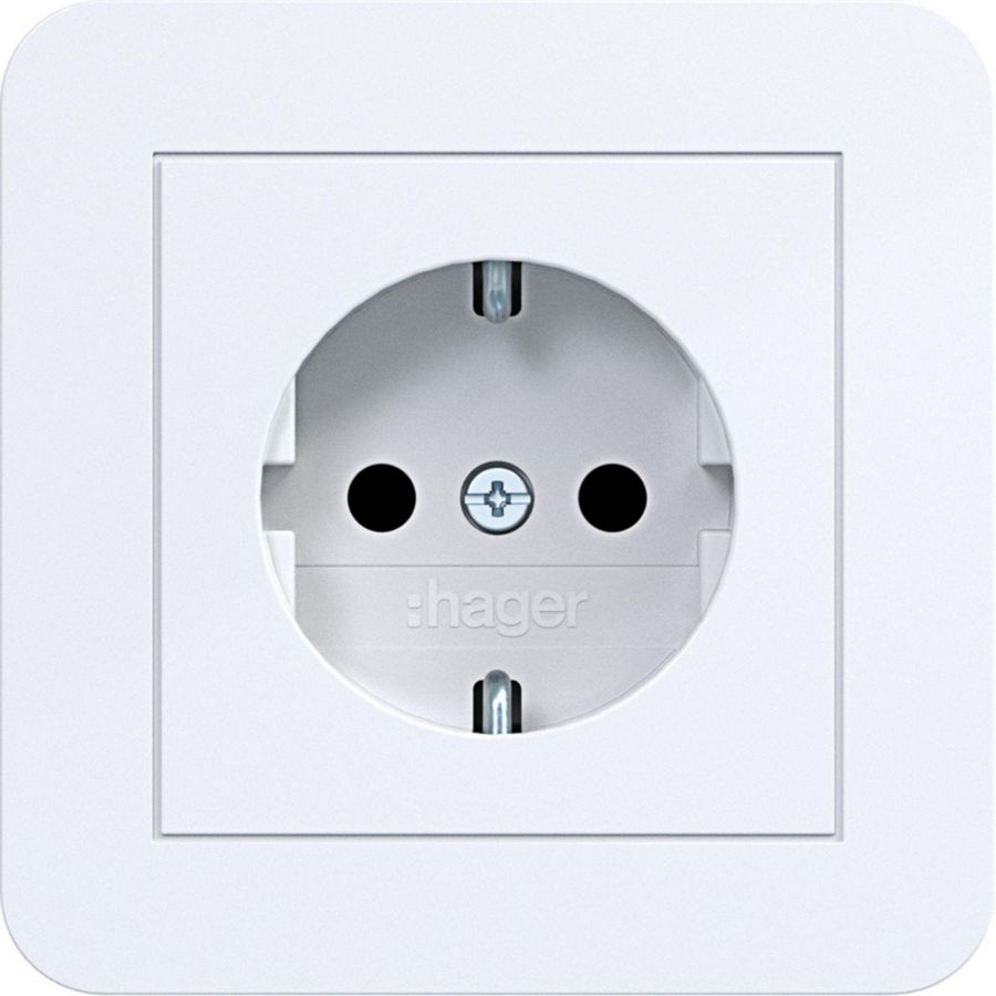 SCHUKO-wandcontactdoos met afdekking Safety Plus steekkl. C.