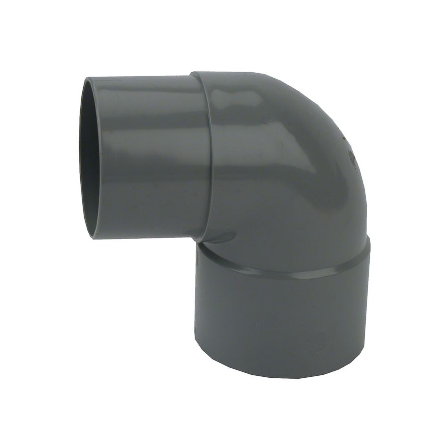 PVC HWA bocht 88° 100mm grijs mof/verjongde spie