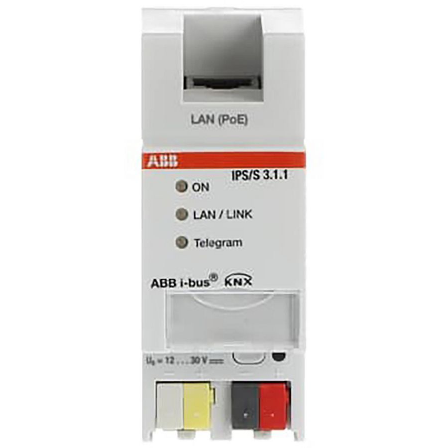 IP-interface tussen KNX- 2-30 V DC of PoE DIN-rail