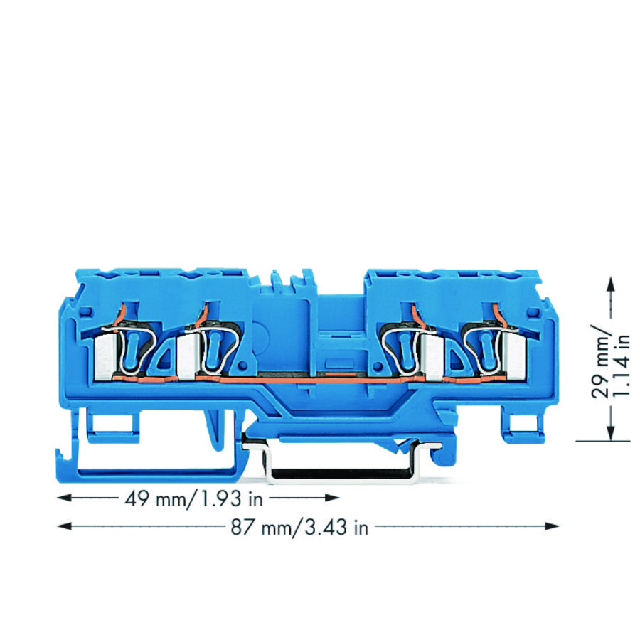 4-draads rijgklem 4mm² test blauw 880-834/999-940 VVE=50