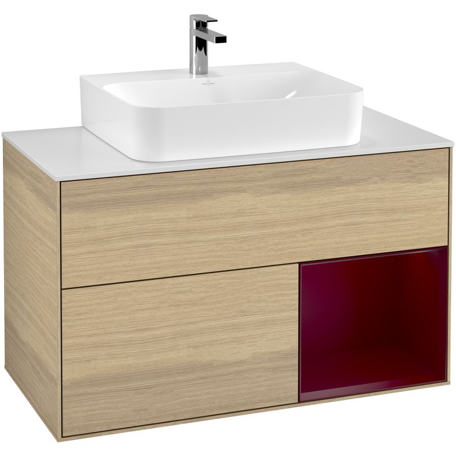 Wastafelonderkast Finion 1000x603x501mm Oak Veneer G121HBPC