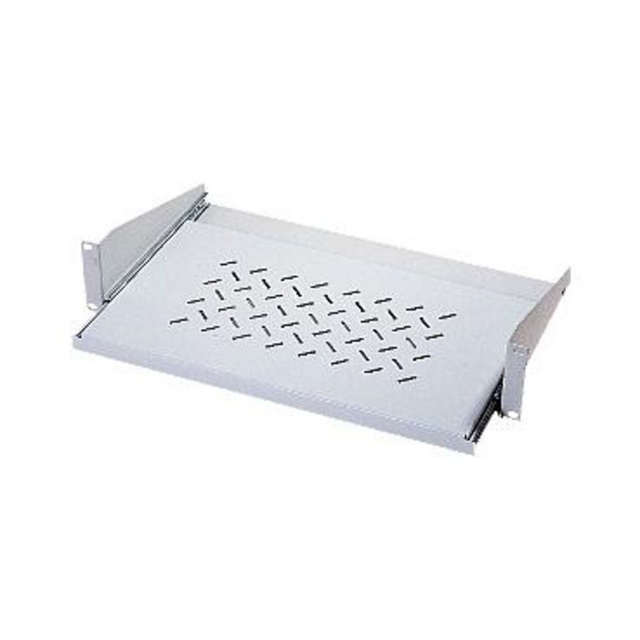 Telescopisch legbord 19" 2U Op 2 stijlen 250mm Maxi bel.
