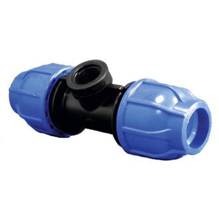 T-koppeling verlopend PP tyleen klem 20x3/4"bi.x20mm PN16