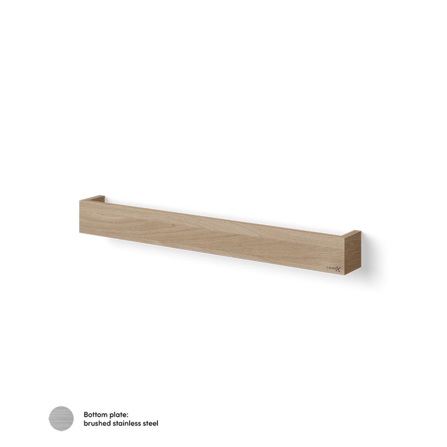 Wooden planchet m.rand 900mm massief eiken old grey bodemplaat geborsteld RVS