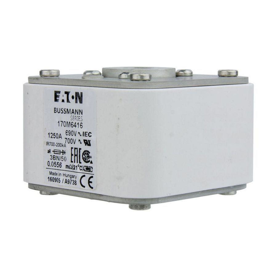 Zekering hoge snelheid 1250A AC 690V 200kA 3 aR IEC UL VVE=3