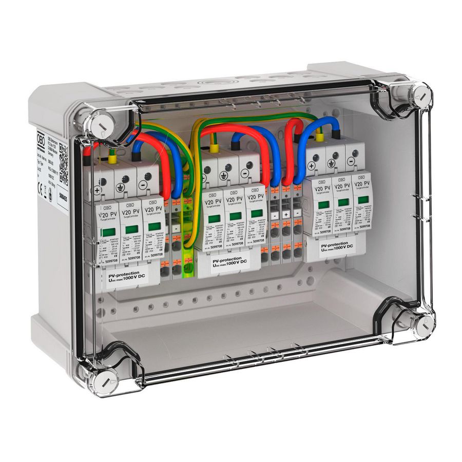 Fotovoltaische DC Stringbox 3x1 PV 3 WR-MPP 1000V DC RAL7035