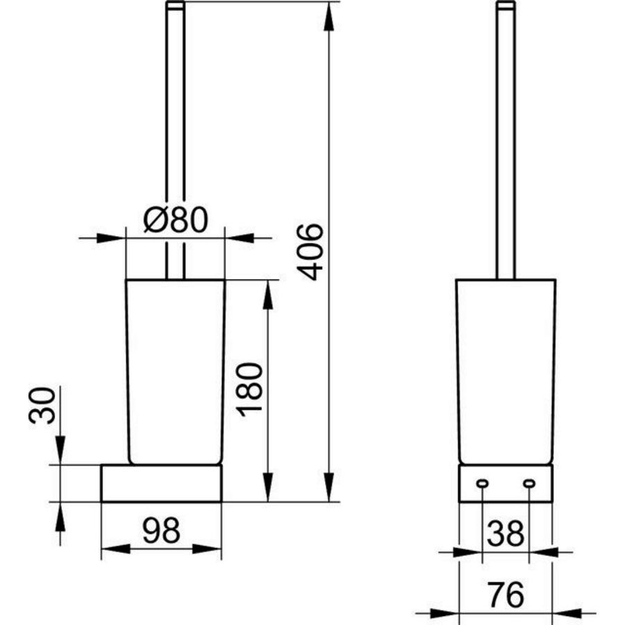 Edition 300 closetborstelgarnituur compleet chroom