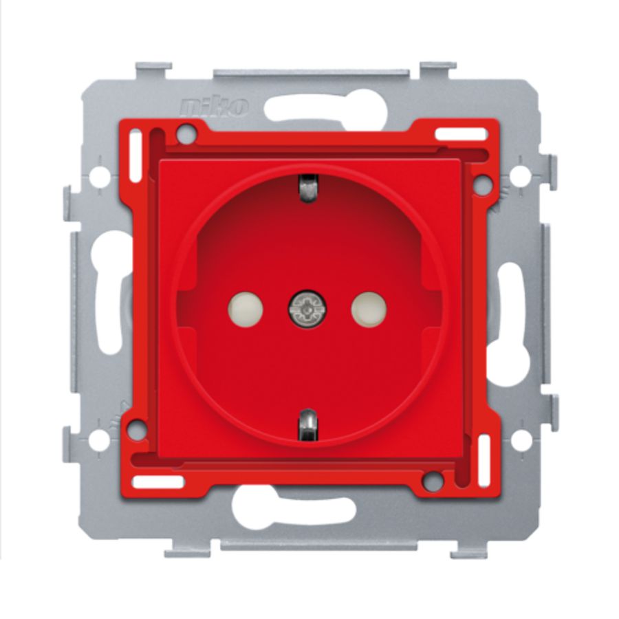 Stopcontact randaarde en besch.afsl. sokkel insteek red