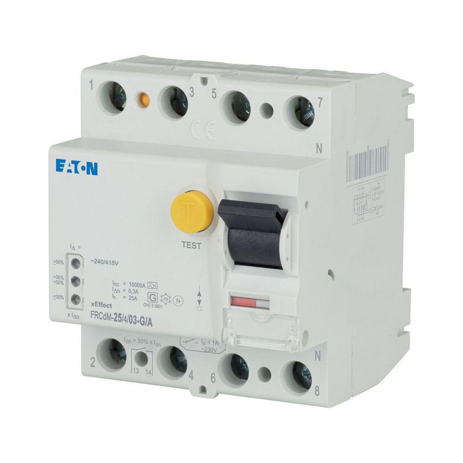 Aardlekschakelaar digi RCCB FRCDM 25A 4-polig 300mA 10kA G/A