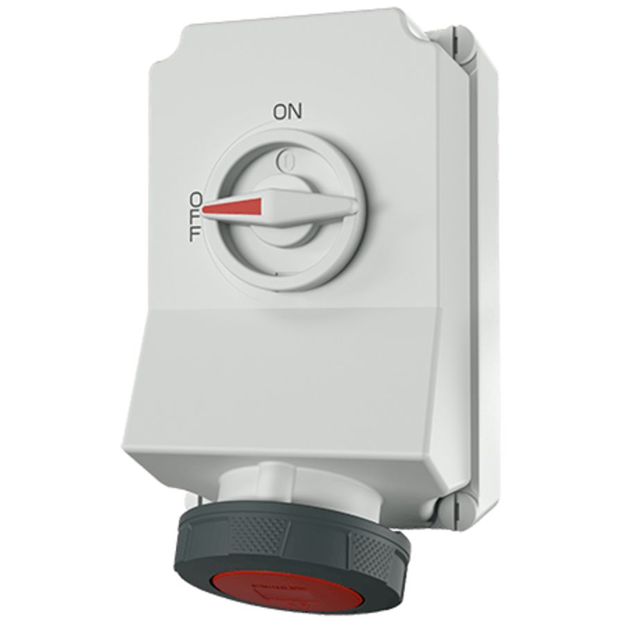 Wandcontactdoos 63A 5-polig  6H 400V IP67 DUO