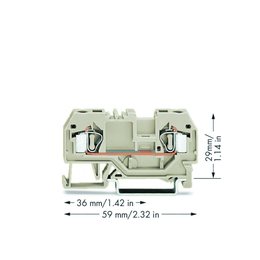 2-draads rijgklem 4mm² Ex e II 281-992 VVE=50