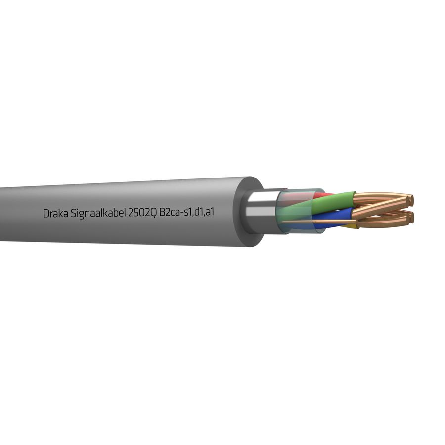 Haspel a 500m. signaal kabel afg B2ca gy# 1x4x0,8mm 2502Q