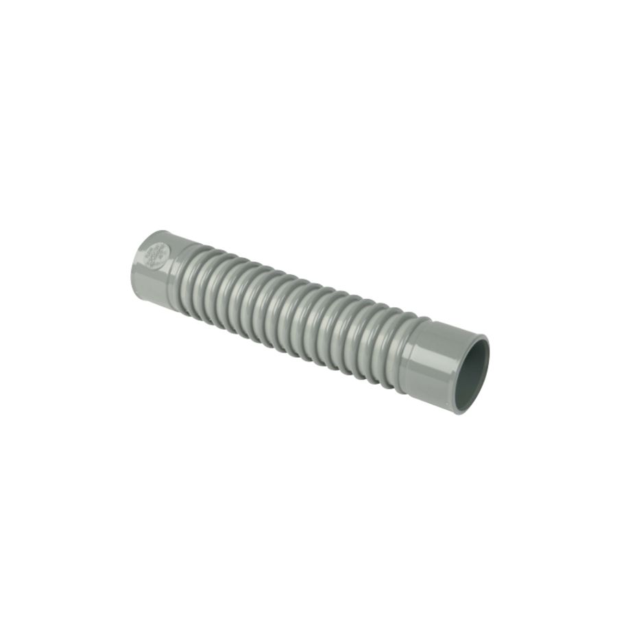 Flexibele bocht maximaal 45° PVC 40mm grijs mof/mof
