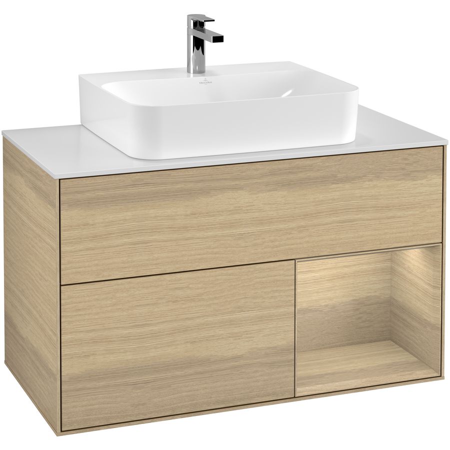 Wastafelonderkast Finion 1000x603x501mm Oak Veneer G121PCPC