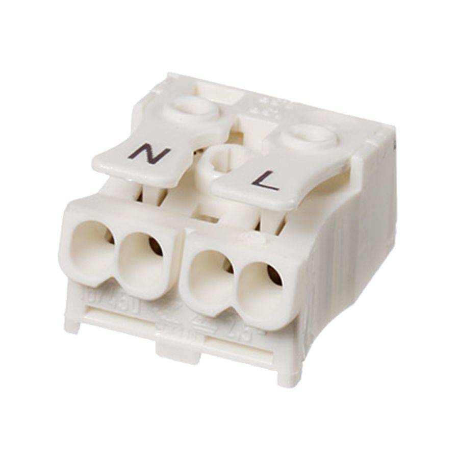 Lichtklem 2-polig wit VVE=600