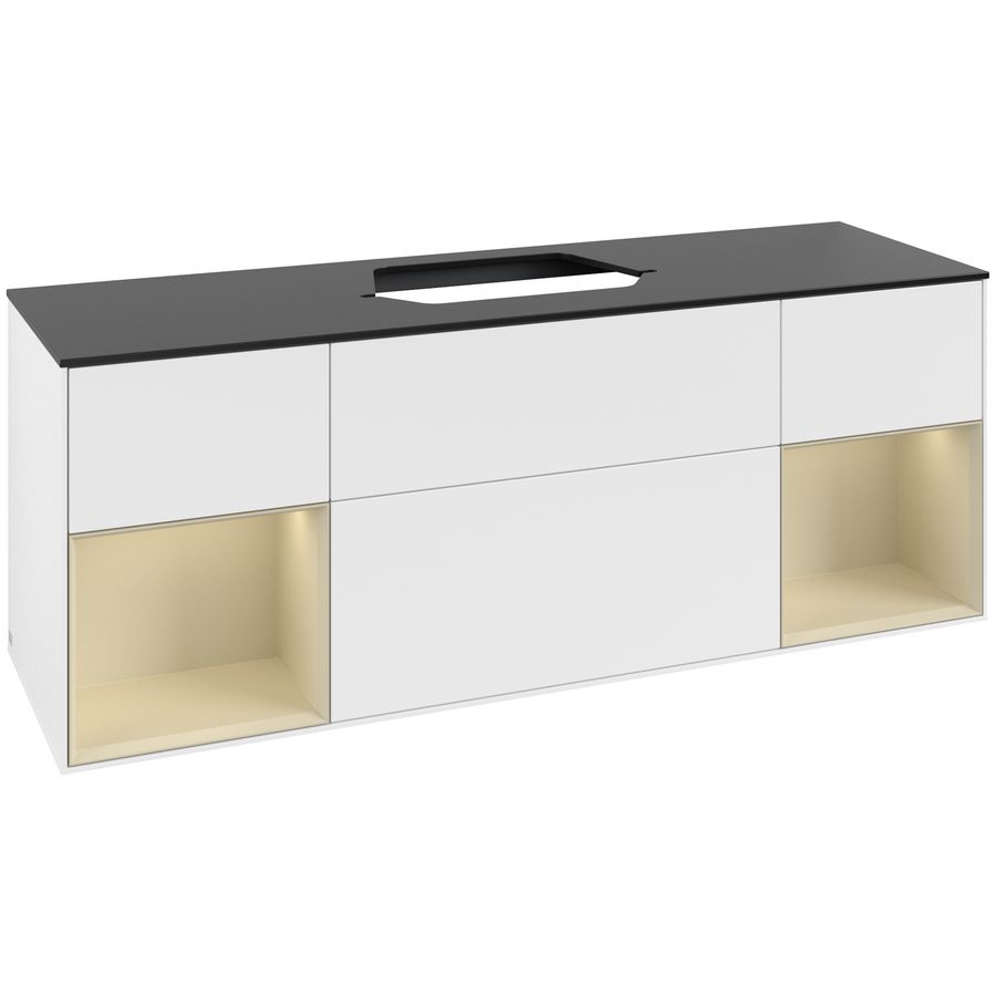 Wastafelonderkast Finion 1600x603x501mm White Matt Lacquer F452HJMT