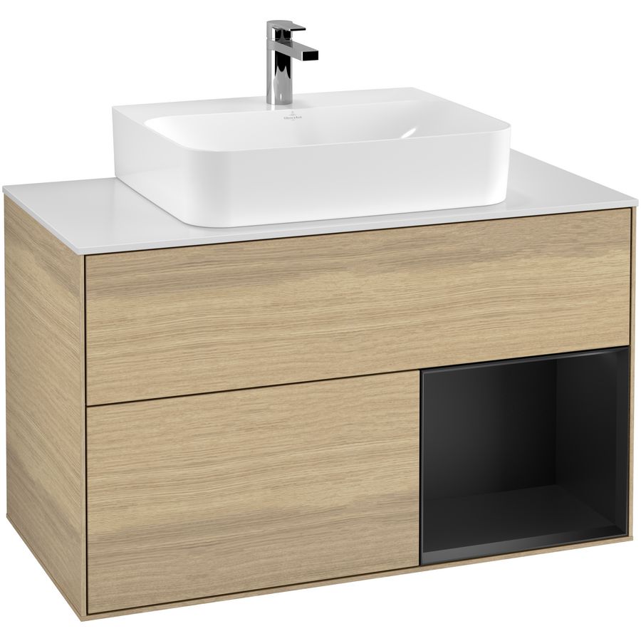 Wastafelonderkast Finion 1000x603x501mm Oak Veneer G121PDPC