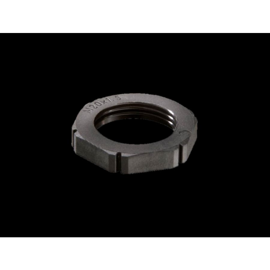 Contramoer kunststof M16x1,5 zwart (RAL 9005) (EMUG16BK)