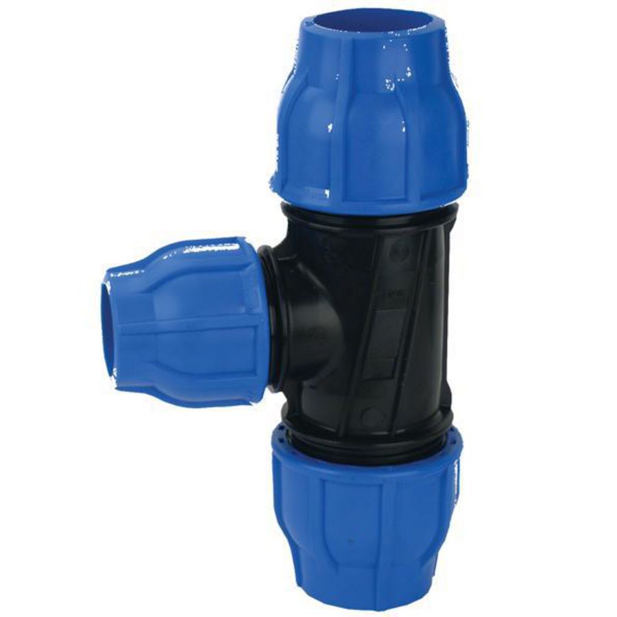 T-koppeling verlopend 90° PP tyleen klem 50x40x50mm PN16