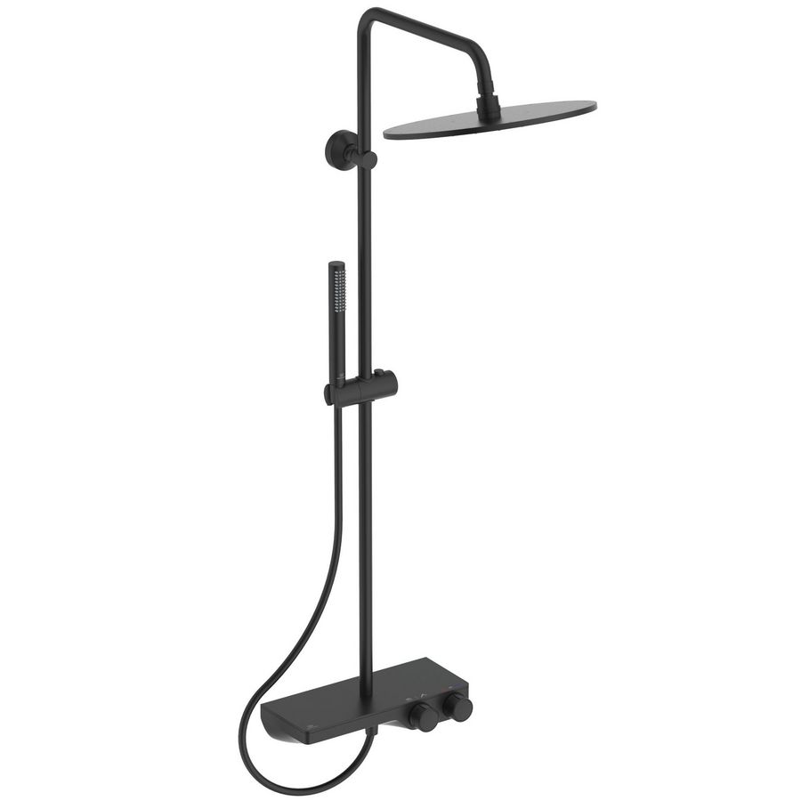 Douchesysteem d=30cm douchethermo silk black Ceratherm S200