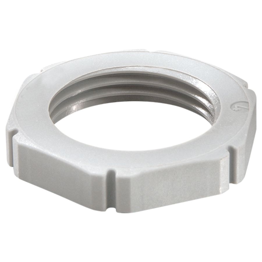 Contramoer kunststof M12x1,5 grijs, vlamvertragend DIN 45545 (EMUF12LG) VVE=100