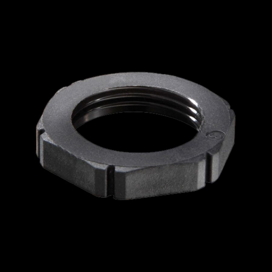 Contramoer kunststof, glasvezelversterkt PG13,5 zwart (MUG13,5BK) VVE=100