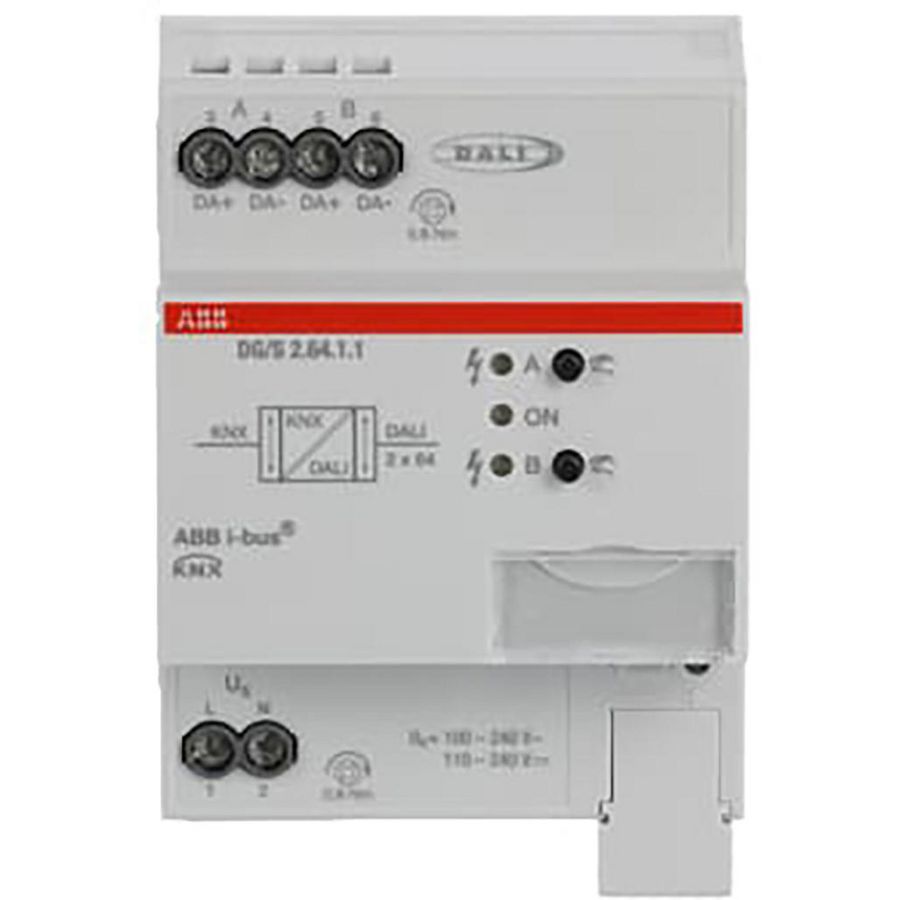DALI-uitgangen/kanalen KNX met 2x64 afzonderlijke DIN-rail