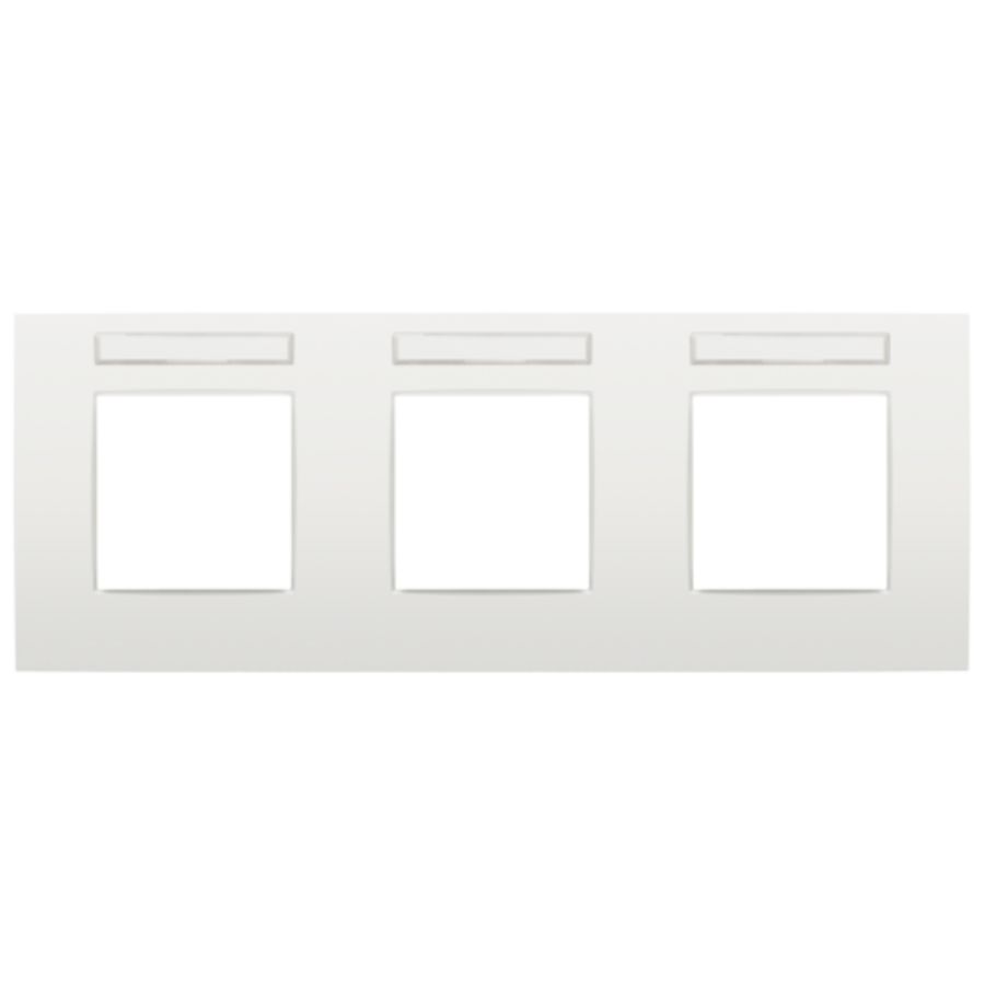 3-Voudige afdekplaat 71mm centerafst. transparant tekstv