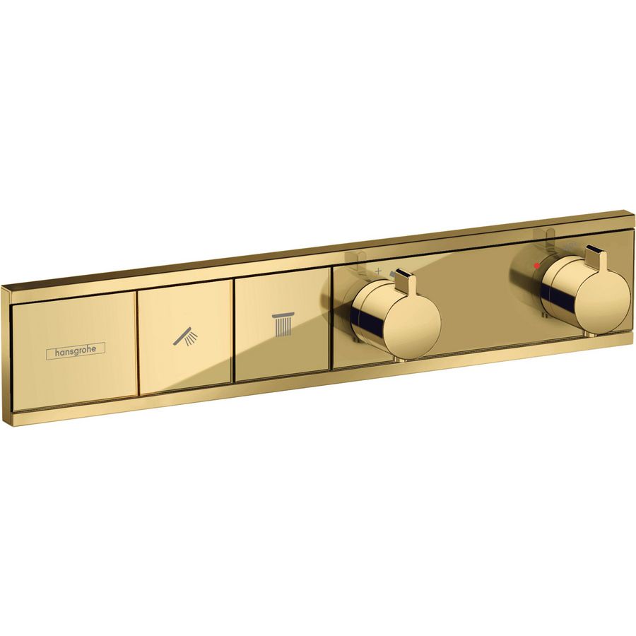Afbouwdeel inbouwthermostaat RainSelect 2 functies 19,6l/min. Polished gold