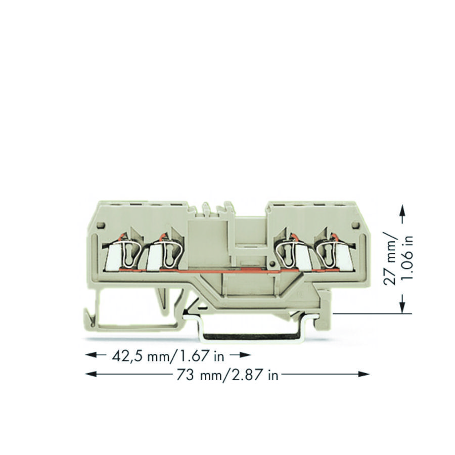 4-draads rijgklem 1,5mm² Ex e II lichtgrij 279-994 VVE=100