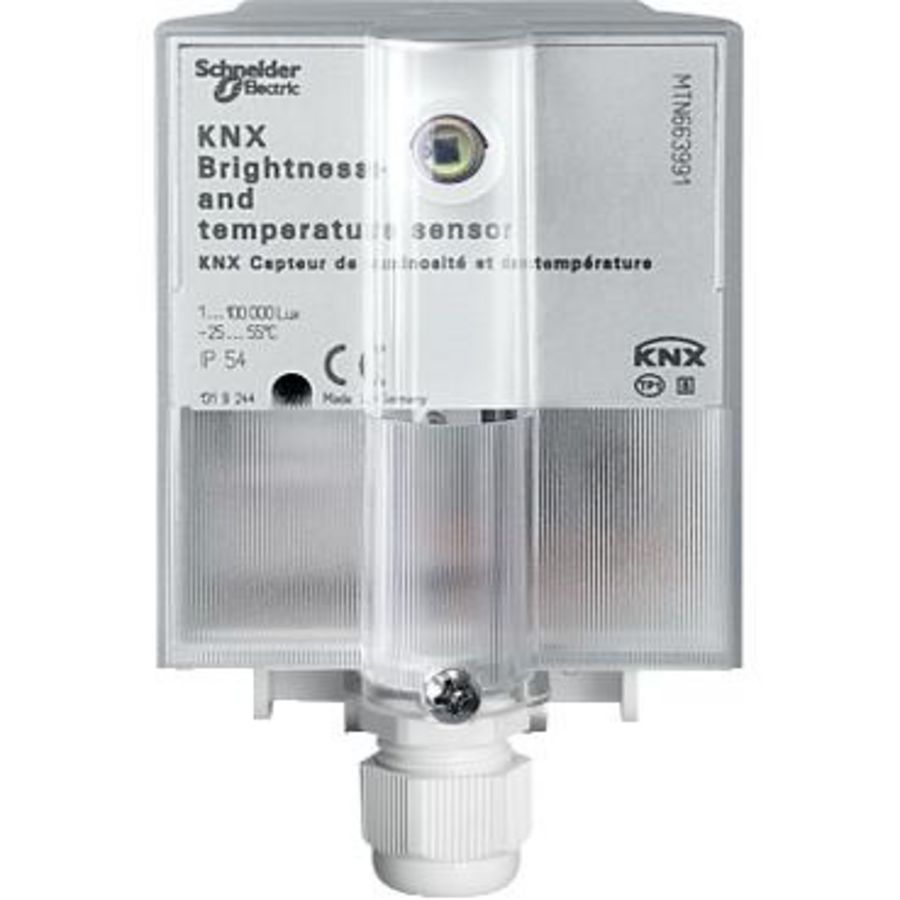 Lichtsterkte- en temperatuursensor Lichtgrijs KNX