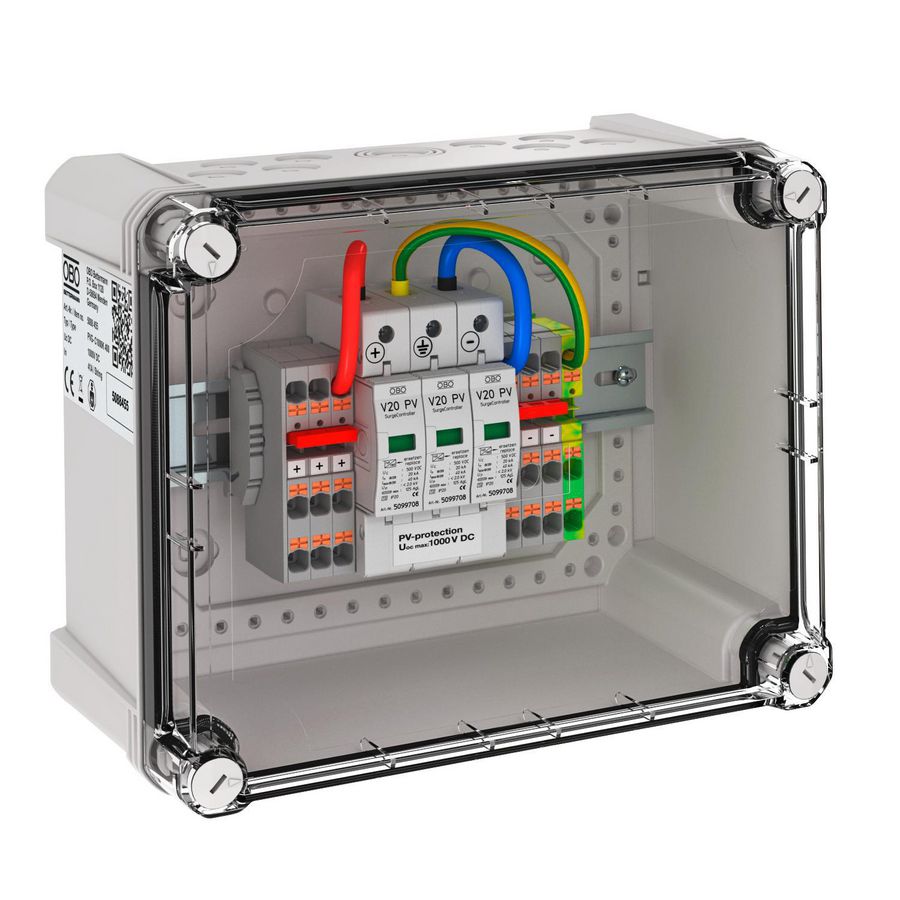 Fotovoltaische DC Stringbox 4 PV 4 WR-MPP 1000V DC RAL7035