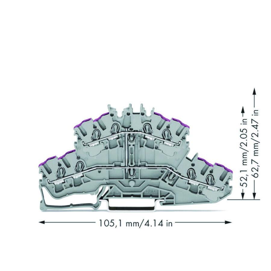 4-draads 2-etageklem 8-draads rijgklem L 2002-2408 VVE=50
