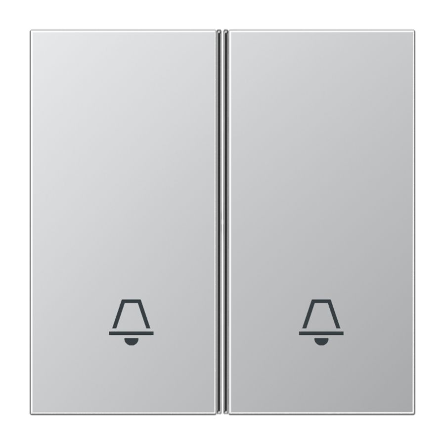 Tastafdekking compleet 2-voudig DCM belsymbool LS alu VVE=10