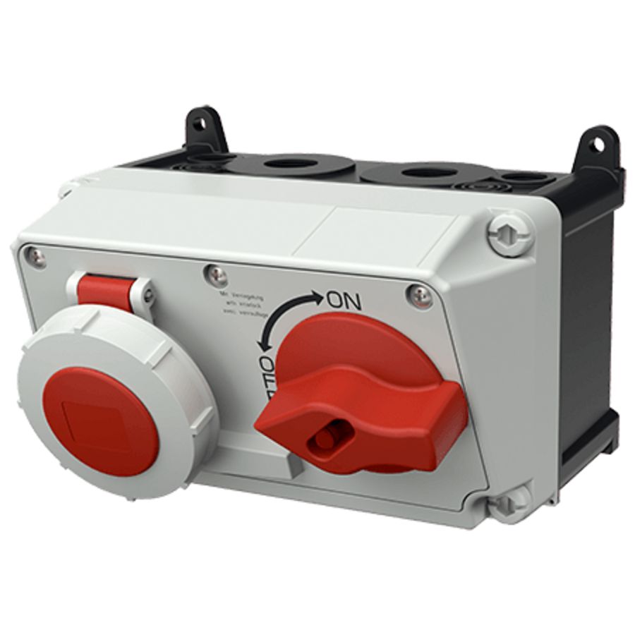 Wandcontactdoos 32A 4-polig  6H 400V IP67 AMAXX DUO