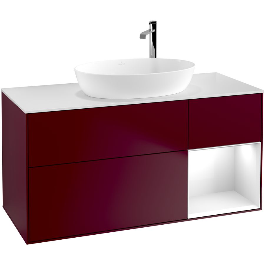 Wastafelonderkast Finion 1200x603x501mm Peony Matt Lacquer F951GFHB