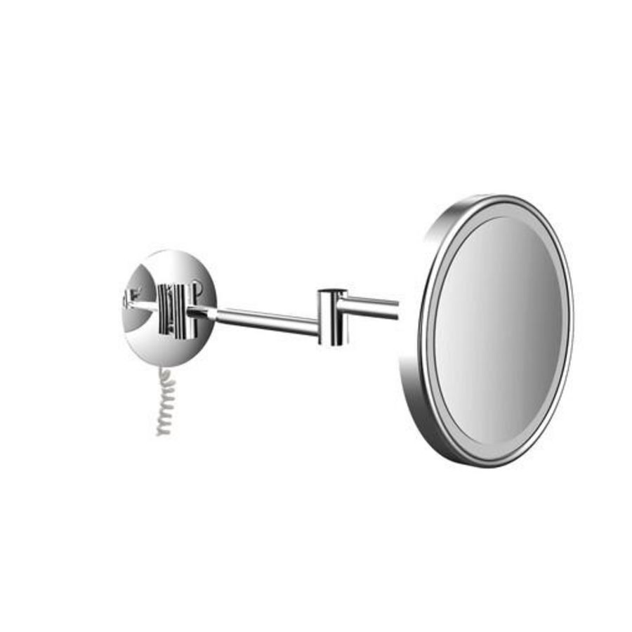 Pure scheerspiegel LED Ø203mm 2-armig snoer 3x vergr chr