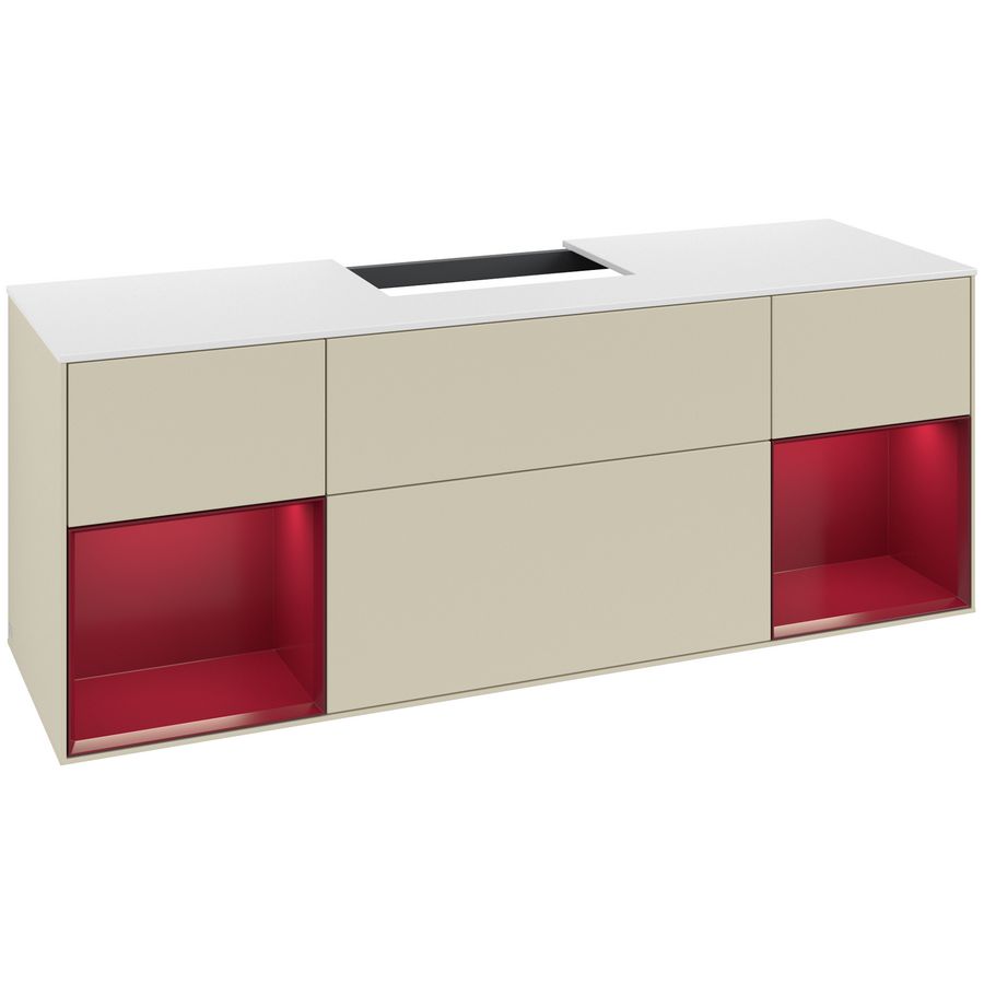 Wastafelonderkast Finion 1600x603x501mm S.Grey Matt Lacquer F211HBHJ