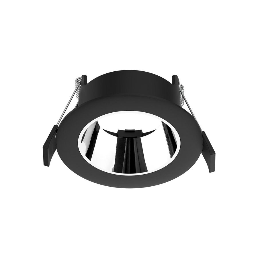Inbouwring Pro-Ambiance /anti-glare tbv Ø50mm module rond vast zwart/spiegelend sparing Ø68mm
